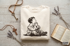 Praying Child Vintage Christian PNG For Shirt PNG, Jesus Product Image 2