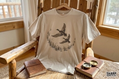 Flying Mallard Ducks Marsh Scene Graphic Designs, Summer Product Image 2