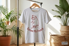 Excuse My French PNG, Funny Bulldog Dog Art, Humorous Product Image 4