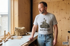 Heavy Artillery Goose Tank Illustration, Funny PNG Military Product Image 2