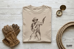 Vintage Cowboy Protector Romance Scene, PNG Designs With Product Image 3