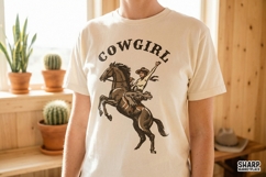 Cowgirl Western PNG, Trendy PNG, Shirt PNG, Rearing Horse Product Image 3