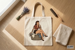 Pin Up Girl PNG, Vintage Tattooed Woman Shirt Design, Retro Product Image 3