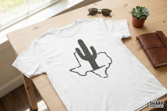 Texas Cactus PNG Design, Minimalist Western Texas Digital Product Image 2