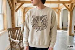 Tiger Head Trendy Shirt Sublimation, Neutral Big Cat Product Image 2