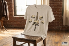 Sword And Skulls PNG, Gothic Skull Art, Edgy Sword Design, Product Image 3
