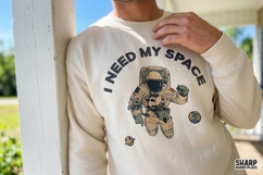 I Need My Space Funny Floating Astronaut And Planets Pun Product Image 4