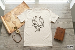 Atlas Holding Globe Illustration, Mythic Strongman Art For Product Image 3