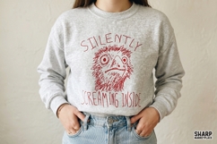 Silently Screaming Inside, PNG Designs For Funny Red Bird Product Image 4