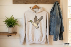 Flying Mallard Duck PNG, Waterfowl Art, Hand Drawn Duck Product Image 3