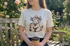 Cute Highland Cow Coffee PNG, Baby Cow Digital Download, Product Image 2