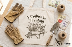 I'd Rather Be Planting Garden Wheelbarrow Floral Art With Product Image 5