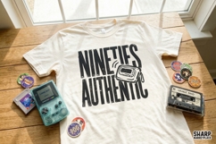 Nineties Authentic PNG, 90s Retro Cassette Tape Shirt Product Image 2