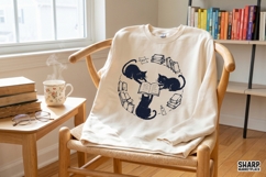 Black Cats Reading Around Open Book, Bookmark PNG Art For Product Image 3