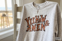 Yeehaw &amp; Amen Christian PNG, Western Faith Shirt Design, Product Image 3