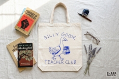 Silly Goose Teacher Club Cute Goose Books Drawing, Teacher Product Image 3