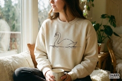 Minimalist Swan PNG Design, Elegant Line Art Bird Graphic, Product Image 2