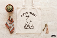Meowdy Partner Cat Cowboy PNG, Western Png, Cowgirl Png, Product Image 1