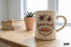 Nomad Palms Roll Slow Stay Gold Retro Van Beach Art With Product Image 2