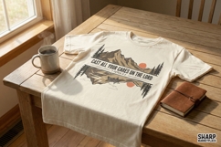 Cast All Your Cares On The Lord PNG, 1 Peter 5:7, Christian Product Image 2