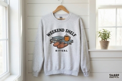 Weekend Shelf Ritual PNG, Cozy Reading Shirt Design, Book Product Image 3