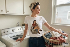 Pin Up Girl PNG, Vintage Tattooed Woman Shirt Design, Retro Product Image 2