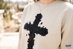 Black Brushstroke Cross PNG, Christian Faith Design, Product Image 4