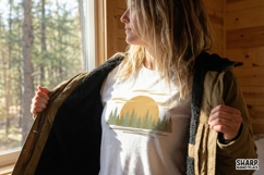 Sunset Forest PNG Retro Shirt, Vintage Landscape Graphic, Product Image 3