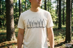 Hand Drawn Pine Tree Forest PNG, Minimalist Nature Shirt Product Image 2