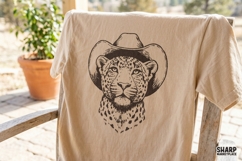 Cowboy Leopard Portrait In A Wide Brim Hat, Western PNG, Product Image 2