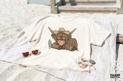 Shaggy Highland Cow In Heart Sunglasses With Png Designs, Product Image 2