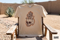 Cactus Skull Sticker Style PNG, Western Desert Graphic, Product Image 3