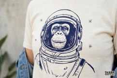 Monkey Astronaut PNG, Trendy PNG, Shirt PNG, Vintage Cosmic Product Image 4