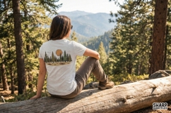 Pine Forest PNG Sunset, Outdoor Nature Clipart, Rustic Tree Product Image 4