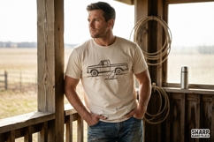 Vintage Pickup With Dog, Summer Western Trendy Line Art, Product Image 2
