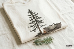 Camping Mountain Scene PNG, Summer PNG, Trendy PNG, Pine Product Image 4