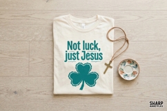 Not Luck Just Jesus PNG, Christian Shamrock T-Shirt Design, Product Image 2