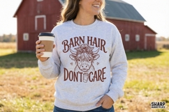 Barn Hair Don’t Care PNG, Funny Highland Cow Shirt Design, Product Image 4