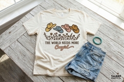 The World Needs More Cowgirl PNG, Western Hat Floral Shirt Product Image 2