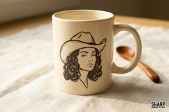 Cowgirl Portrait PNG, Western PNG, Trendy PNG, Starry Hat Product Image 4