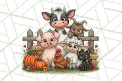 Halloween Farmhouse Animals Clipart, Farm Animal Clipart Product Image 2