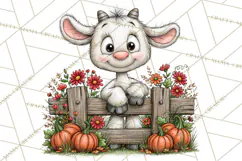 Halloween Farmhouse Animals Clipart, Farm Animal Clipart Product Image 4