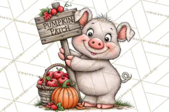 Halloween Farmhouse Animals Clipart, Farm Animal Clipart Product Image 3