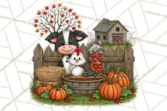 Halloween Farmhouse Animals Clipart, Farm Animal Clipart Product Image 5