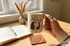 Cowgirl Portrait PNG, Western PNG, Trendy PNG, Starry Hat Product Image 2