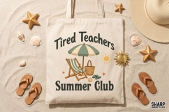 Tired Teachers Summer Club Beach Vacation Art, Teacher PNG Product Image 3