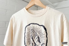 Praying Hands With Radiant Light, Christian PNG For Shirt Product Image 2