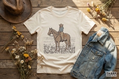 Cowgirl Horse PNG Design, Western Wildflower Digital Product Image 2