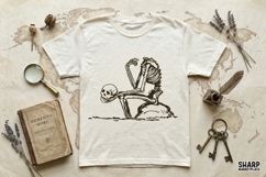 Kneeling Skeleton PNG, Halloween PNG, Trendy PNG, Dark Product Image 3