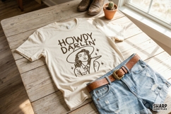 Howdy Darlin', Summer Western Trendy Cowgirl Portrait, Product Image 2